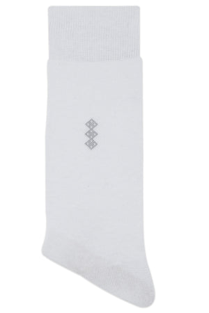 Balenzia Men's Motif Cotton Crew Socks- (Pack of 3 Pairs/1U)(Black,White,Navy) - Balenzia