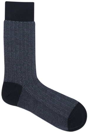 Balenzia Men's Zig Zag Patterned Cotton Crew length socks- (Pack of 3 Pairs/1U) (Black,L.Grey,D.Grey) - Balenzia