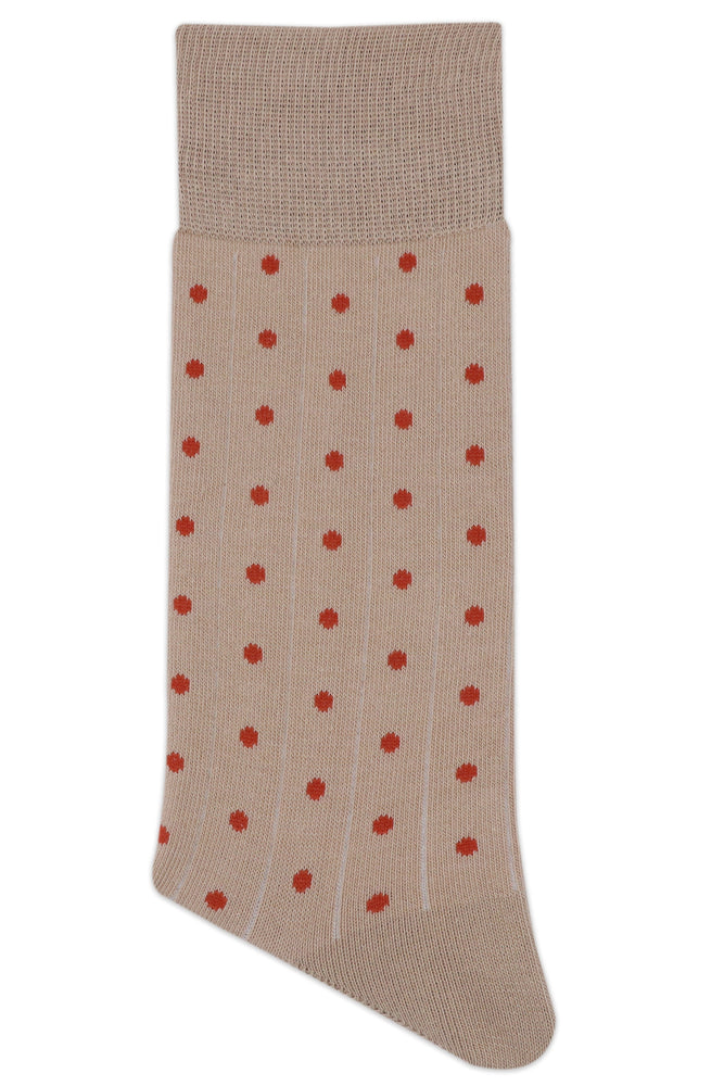 Balenzia Men's Polka Pattern Cotton Calf length socks- Pack of 5/1U (Black,L.Grey,D.Grey,Beige,Navy) - Balenzia