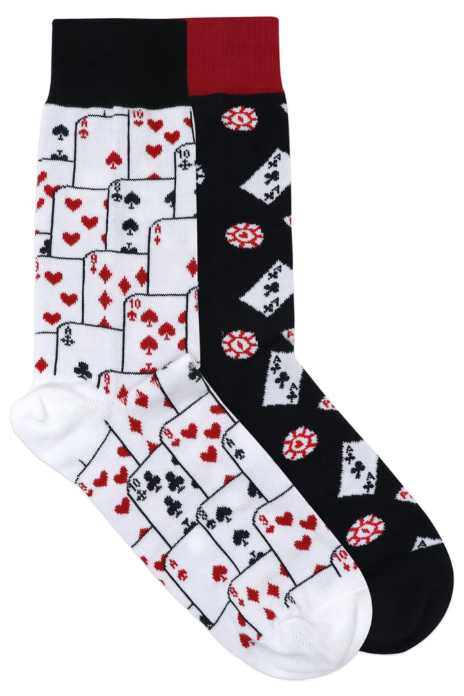 
            
                Load image into Gallery viewer, Balenzia Special Edition Poker Crew Socks for Men (Pack of 2 Pairs/1U)(Black,White) - Balenzia
            
        