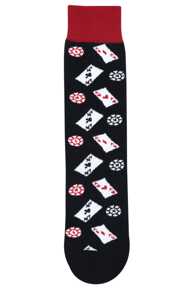 
            
                Load image into Gallery viewer, Balenzia Special Edition Poker Crew Socks for Men (Pack of 2 Pairs/1U)(Black,White) - Balenzia
            
        