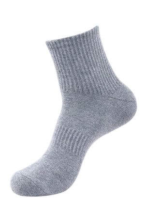 Balenzia Men's Full Cushioned Terry/Towel Ankle Sports Socks, Gym Socks- Light Grey (Pack of 3 Pairs/1U) - Balenzia