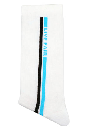 Balenzia Men's Fairtrade Organic Cotton Crew length Socks (Pack of 1 Pair/1U) - White - Balenzia