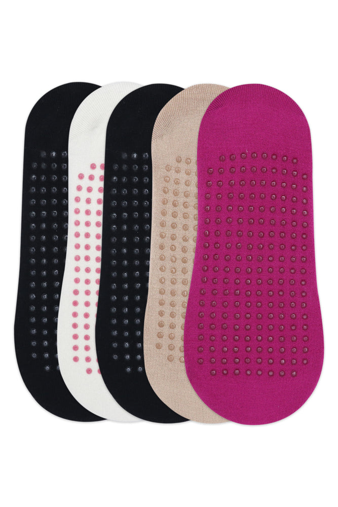 
            
                Load image into Gallery viewer, Balenzia Women&amp;#39;s Anti Bacterial Yoga Socks with Anti Skid- (Pack of 5 Pairs/1U)- (Black,White,Beige,Pink) - Balenzia
            
        