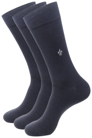 Balenzia Men’s Formal Organic Cotton Socks- Dark Grey- (Pack of 3 Pairs/1U) - Balenzia