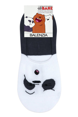 We Bare Bears By Balenzia Loafer Socks For Women with Anti Slip Silicon (Pack Of 3 Pairs/1U)-Multicolor-No Show / Invisible Socks - Balenzia