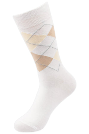 Balenzia Men's Classic Argyle Socks- (Pack of 3 Pairs/1U) (Navy,White,Dark Grey) - Balenzia