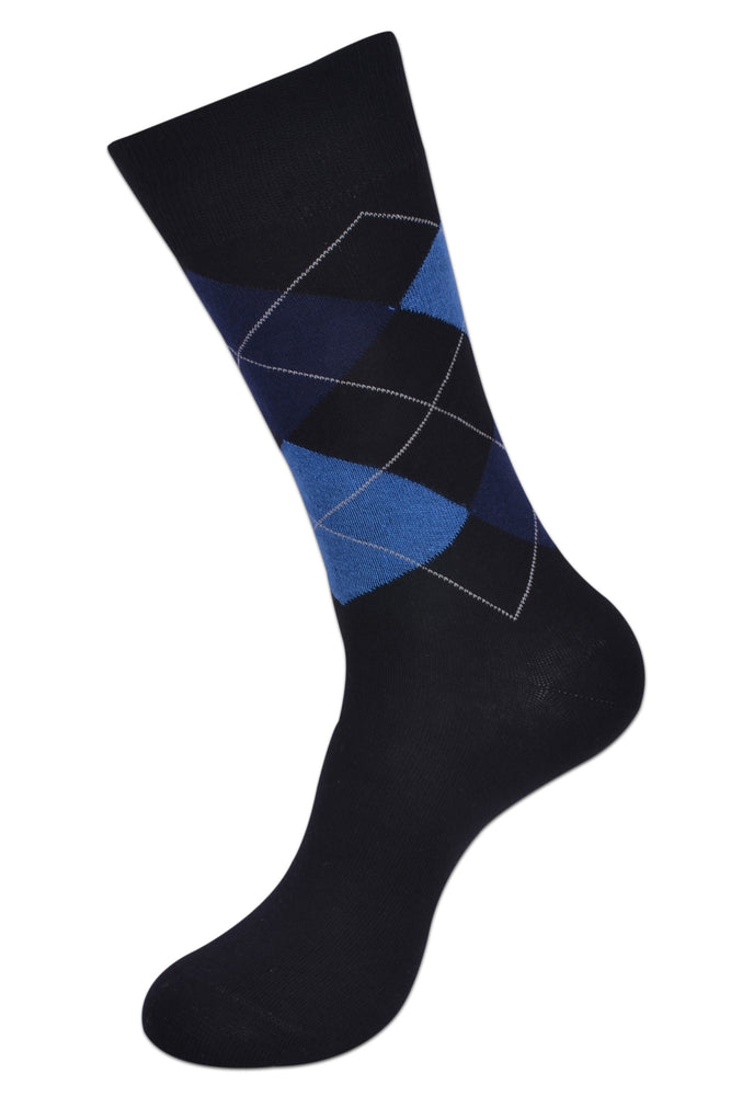 Balenzia Men's Classic Argyle Socks- Pack of 3/1U ( Black,White,Dark Grey) - Balenzia