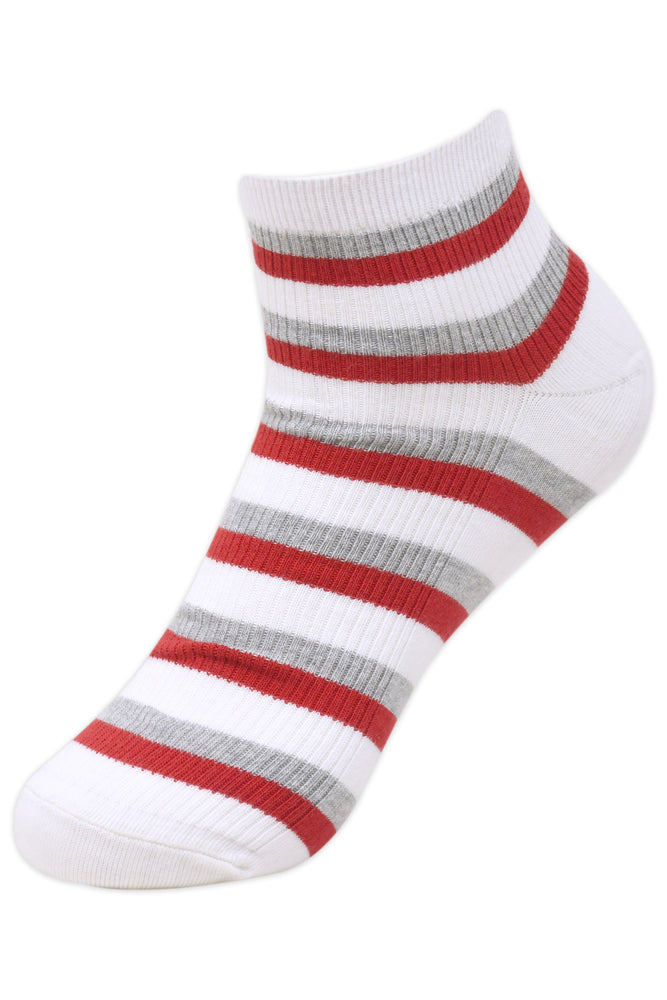 Balenzia Men's Striped Cotton Ankle Socks-(Pack of 5 Pairs/1U) - Balenzia