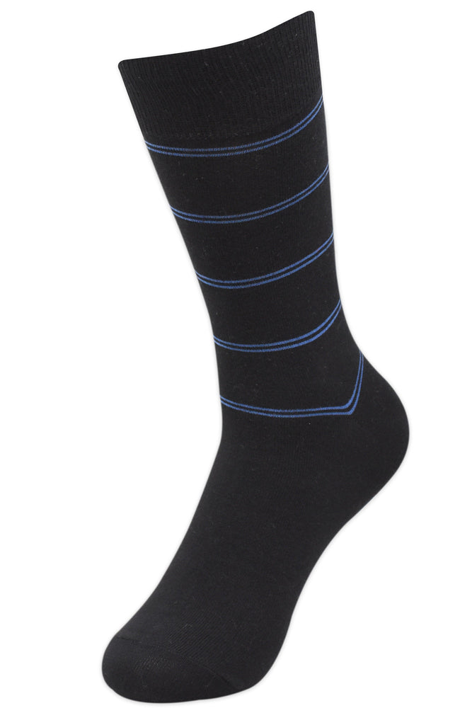 Balenzia Men's Formal Striped Crew Socks-(Pack of 5 Pairs/1U) - Balenzia