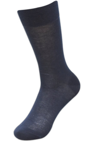 Balenzia Men's Embroidered Premium Mercerised Cotton Socks -Navy, Black, Dark Grey- (Pack of 3 Pairs/1U) - Balenzia