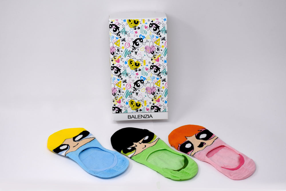 Powerpuff Girls By Balenzia Loafer Socks for Women (Pack of 3 Pairs/1U) - Balenzia