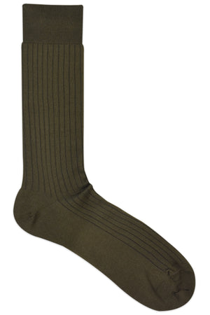 Balenzia Premium Mercerised Crew Rib  Socks for Men- (Pack of 1 Pair/1U)(Olive)