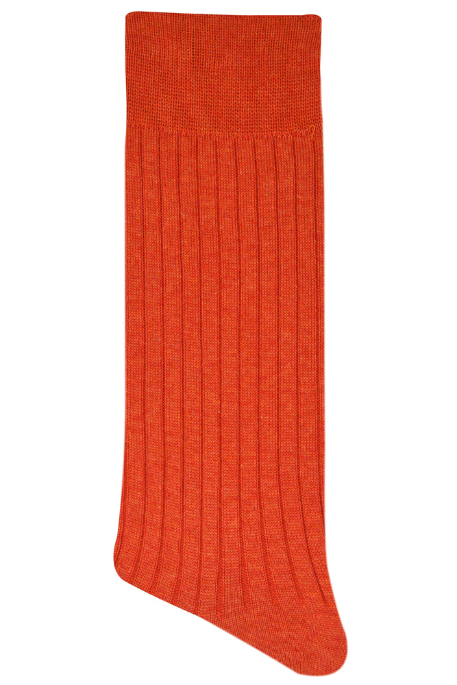 Balenzia Premium Mercerised Crew Rib Socks For Men- (Pack of 1 Pair/1U)(Orange) - Balenzia