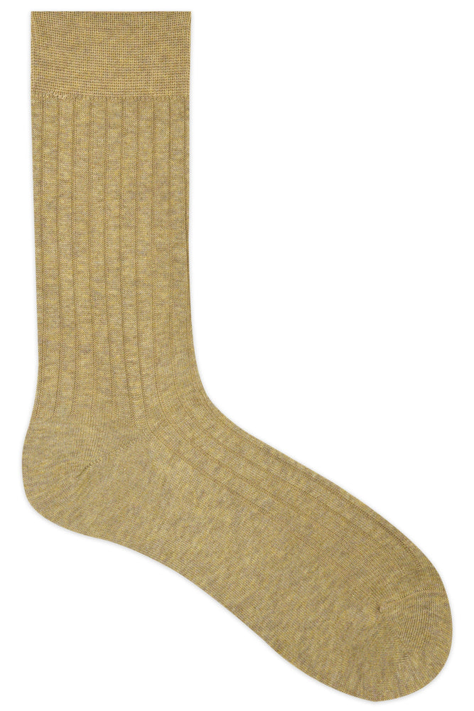 Balenzia Premium Mercerised Crew Rib Socks For Men- (Pack of 1 Pair/1U)(Beige) - Balenzia