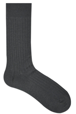 
            
                Load image into Gallery viewer, Balenzia Premium Mercerised Crew Rib Socks For Men- (Pack of 1 Pair/1U) (Dark Grey) - Balenzia
            
        