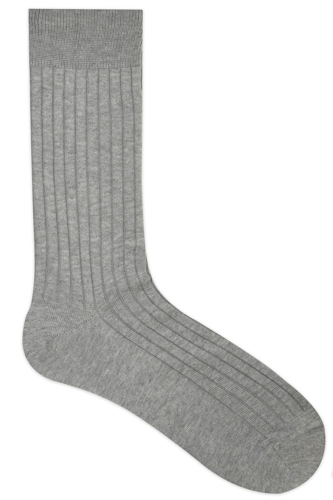 Balenzia Premium Mercerised Crew Rib Socks for Men-(Pack of 1 Pair/1U)(Light Grey) - Balenzia