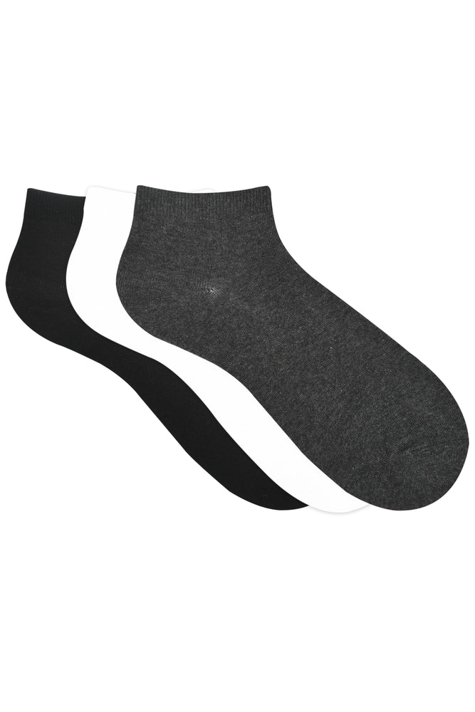 
            
                Load image into Gallery viewer, Balenzia Men&amp;#39;s basic, half cushioned solid colour socks- Black, White, Dark Grey (Pack of 3/1U) - Balenzia
            
        