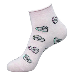 Balenzia Women Combed Cotton Ankle Length Love Socks (Free Size)(Pack of 3/1U)- Green,Yellow,Pink - Balenzia