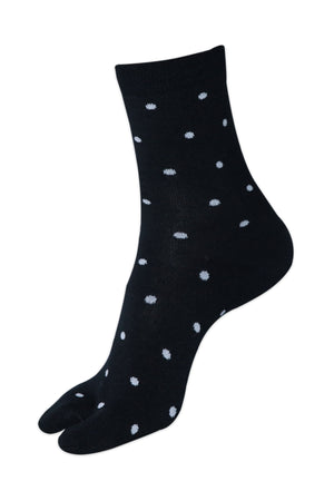 Balenzia Women's Polka Patterned Woolen Toe Socks- Black-L.grey-Beige (Pack of 3 Pairs/1U) - Balenzia