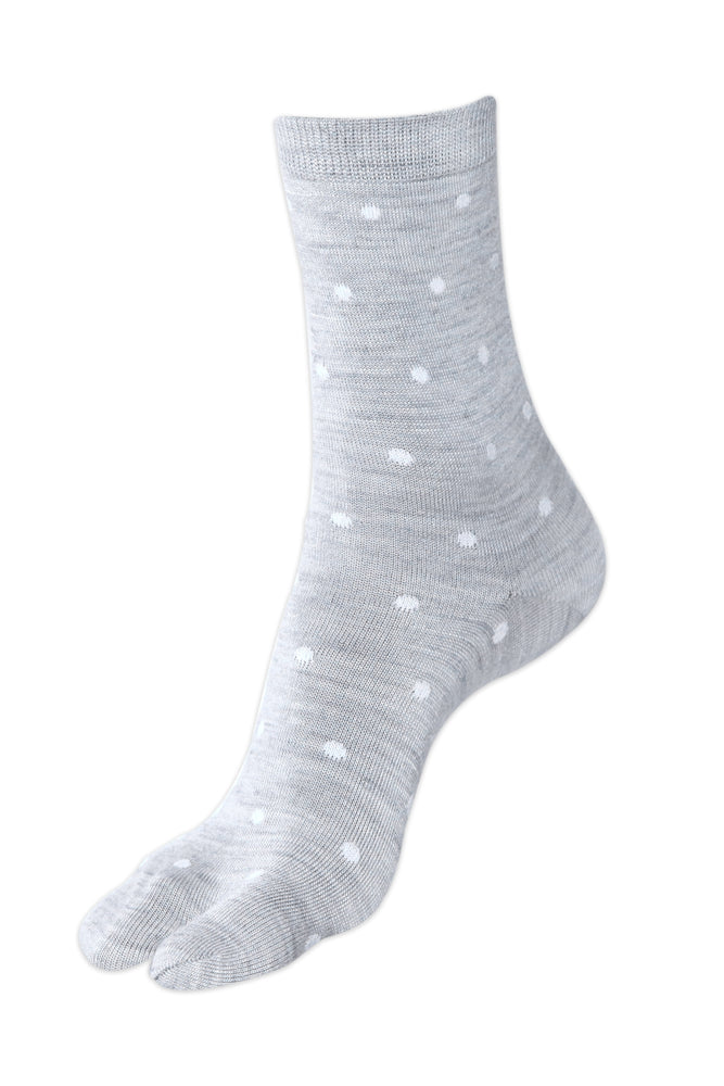 Balenzia Women's Polka Patterned Woolen Toe Socks- Black-L.grey-Beige (Pack of 3 Pairs/1U) - Balenzia