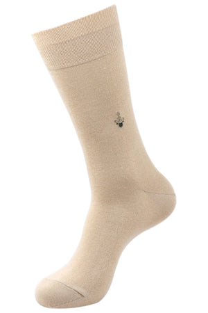 Balenzia Men's Calf Length/ Crew Length Formal Cotton Socks (Pack of 4/1U) Black/Navy/White/Beige - Balenzia