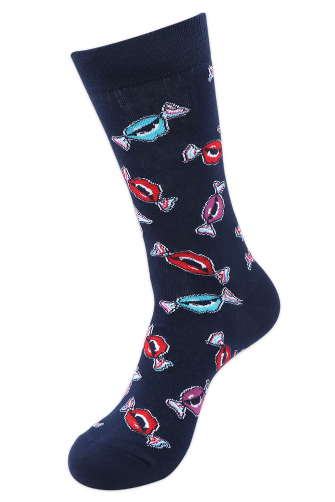 
            
                Load image into Gallery viewer, Balenzia x tokidoki candy lip crew socks for men (Pack of 1 Pair/1U)- Navy - Balenzia
            
        