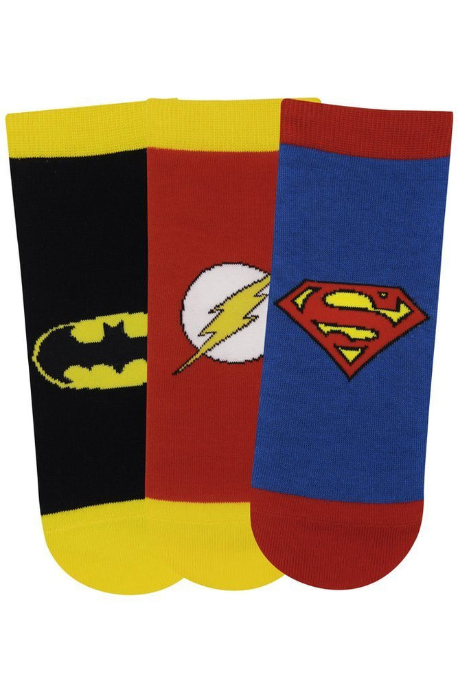 Justice League Gift Pack for Men-Superman, Batman, Flash-Lowcut Socks(Pack of 3 Pairs/1U) - Balenzia