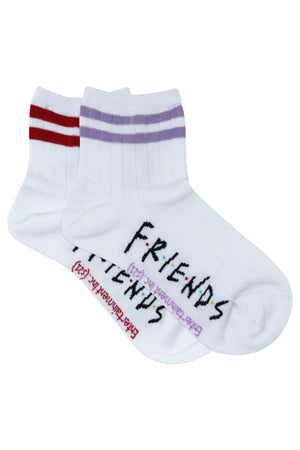 Balenzia x Friends Central Perk & Picture Frame High Ankle Socks for Women (Pack of 2 Pairs/1U) - White - Balenzia