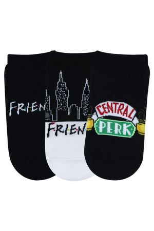 Balenzia x Friends Friends Logo & Central Perk Lowcut Socks for Women (Pack of 3 Pairs/1U) - Black