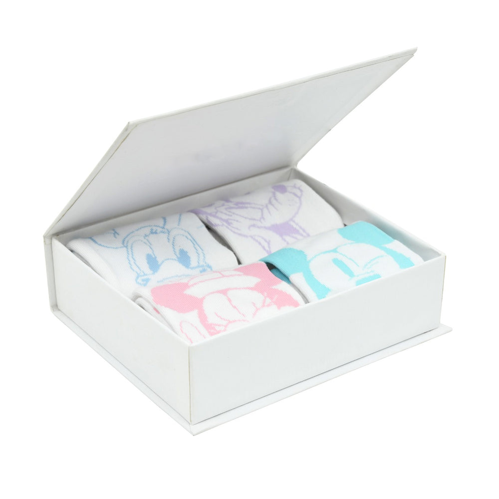 Balenzia x Disney Mickey & Friends Gift Box for Women- (Pack of 4 Pairs/1U)(Free Size) White - Balenzia