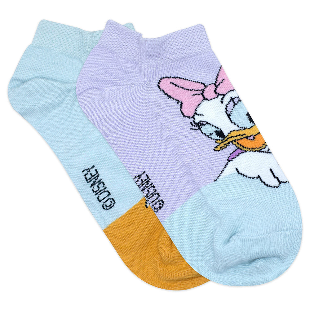 
            
                Load image into Gallery viewer, Balenzia x Disney Character Lowcut socks for Women- Donald &amp;amp; Daisy (Pack of 2 Pairs/1U)(Free Size) Blue, Pink - Balenzia
            
        