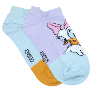 Balenzia x Disney Character Lowcut socks for Women- Donald & Daisy (Pack of 2 Pairs/1U)(Free Size) Blue, Pink - Balenzia