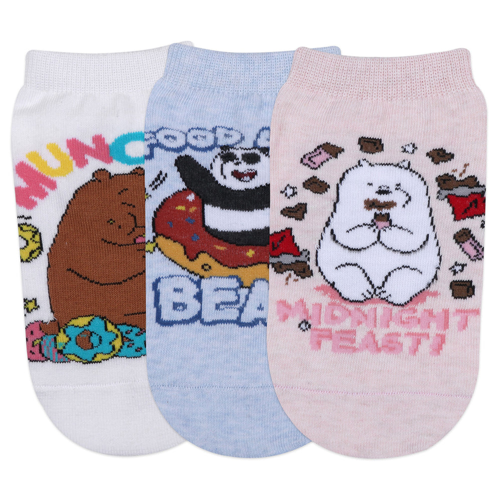 
            
                Load image into Gallery viewer, We Bare Bears By Balenzia Lowcut Socks Gift Pack For Women (Pack Of 3 Pairs/1U) (Free Size )Pink,Blue,White - Balenzia
            
        