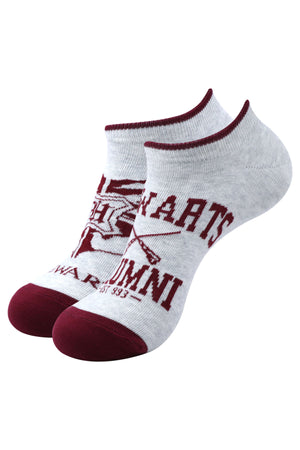 Balenzia x Harry Potter Hogwarts Crest & Hogwarts Alumni lowcut Socks for men (Pack of 2 Pairs/1U)- Grey - Balenzia
