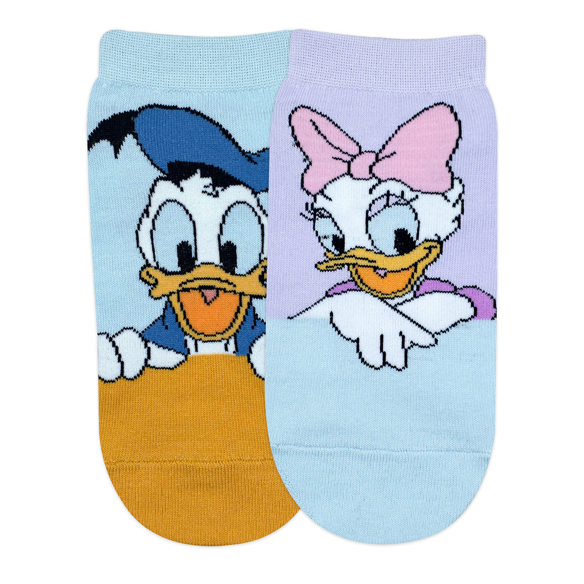 Balenzia x Disney Character Lowcut socks for Women- Donald & Daisy (Pack of 2 Pairs/1U)(Free Size) Blue, Pink - Balenzia