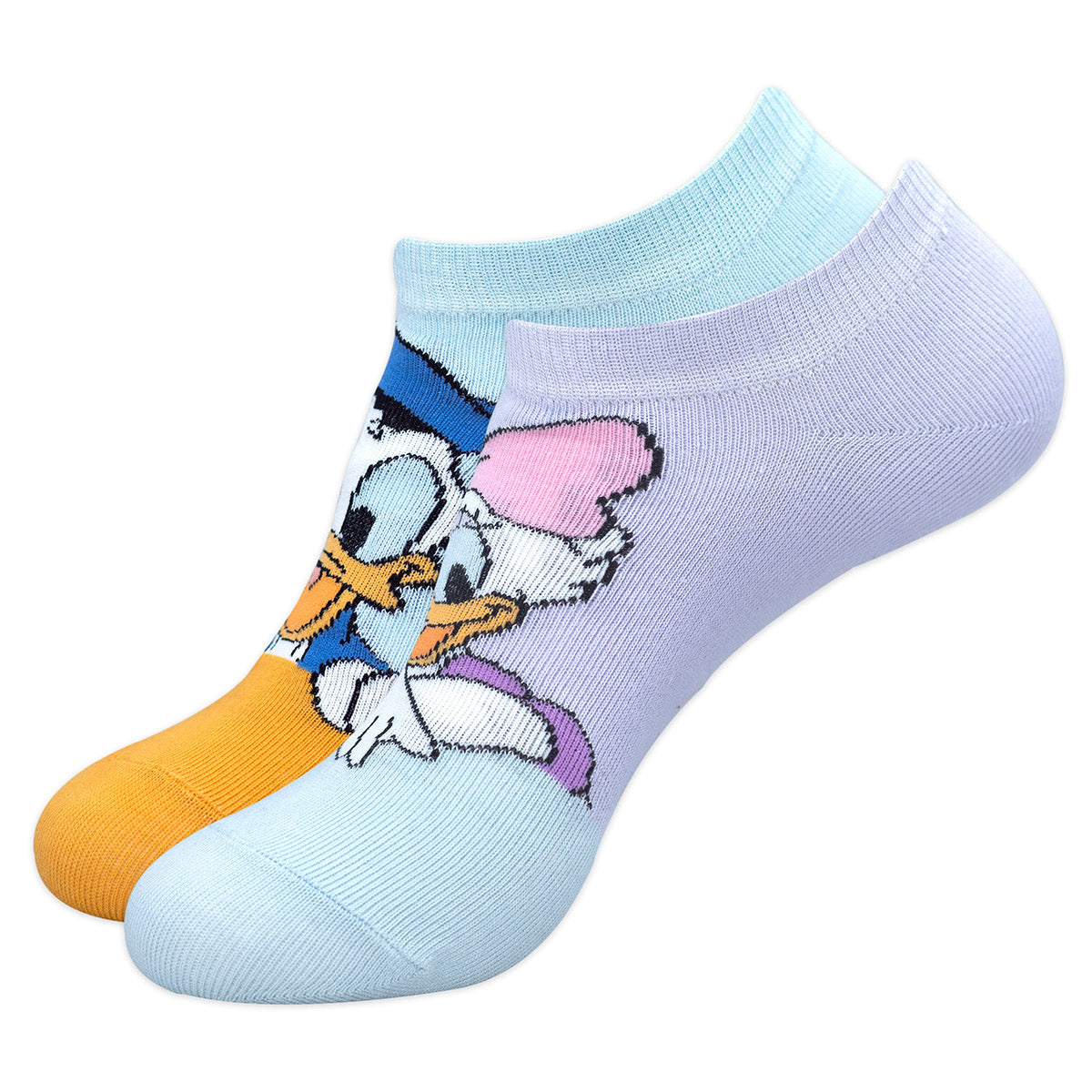 Balenzia x Disney Character Lowcut socks for Women- Donald & Daisy (Pack of 2 Pairs/1U)(Free Size) Blue, Pink - Balenzia