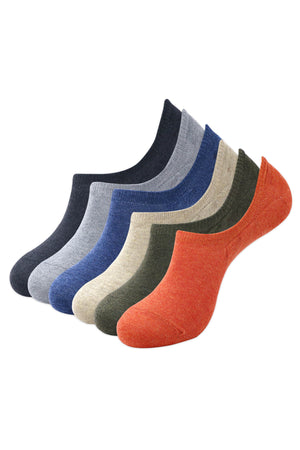 Balenzia Men's Cotton Sneaker Socks with Anti-Slip Silicon System-(Pack of 6 Pairs/1U)(Multicolored) - Balenzia