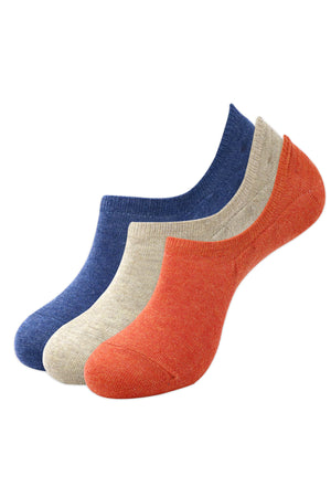 
            
                Load image into Gallery viewer, Balenzia Men&amp;#39;s Cotton Sneaker Socks with Anti-Slip Silicon System- (Pack of 3 Pairs/1U) (Orange,Beige,Navy) - Balenzia
            
        