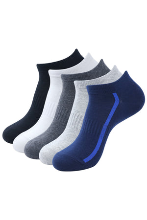 
            
                Load image into Gallery viewer, Balenzia Men&amp;#39;s Cotton Solid Ankle Socks, Free Size-(23 cm),(Pack of 5 Pairs/1U)(White/Black/L.Grey/D.Grey/Navy) - Balenzia
            
        