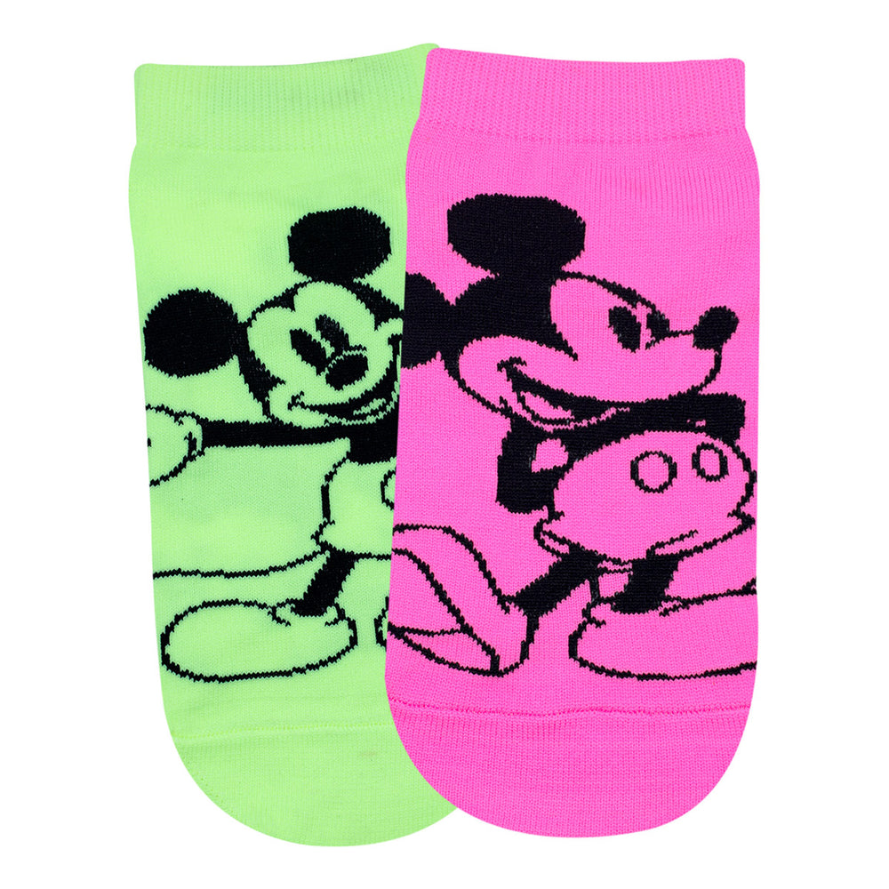 Balenzia x Disney Mickey Mouse Fluorescent Colored Lowcut Socks for Wo