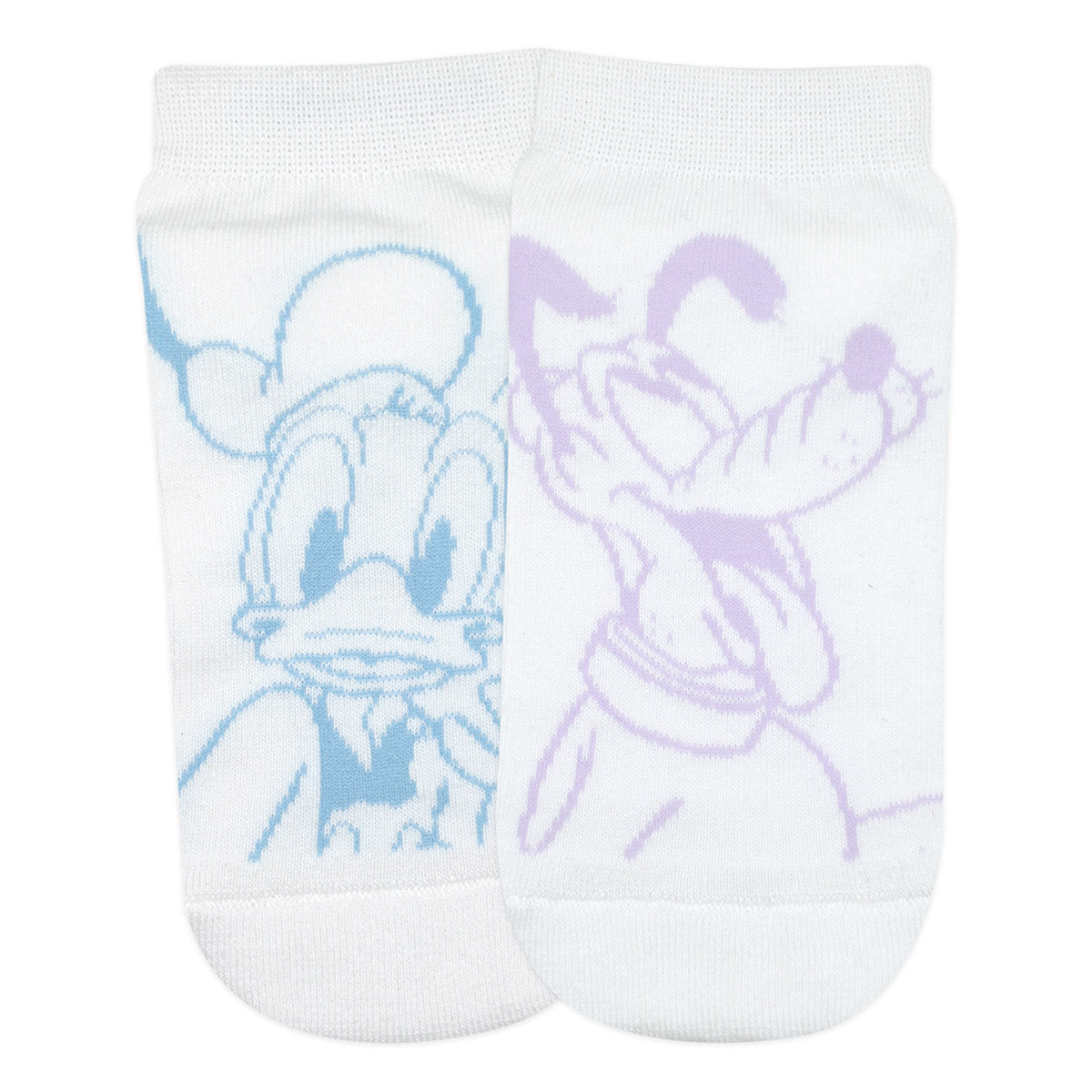 Balenzia x Disney Donald Duck & Pluto Lowcut Socks for Women (Pack of 2 Pairs/1U)(Free Size) White - Balenzia