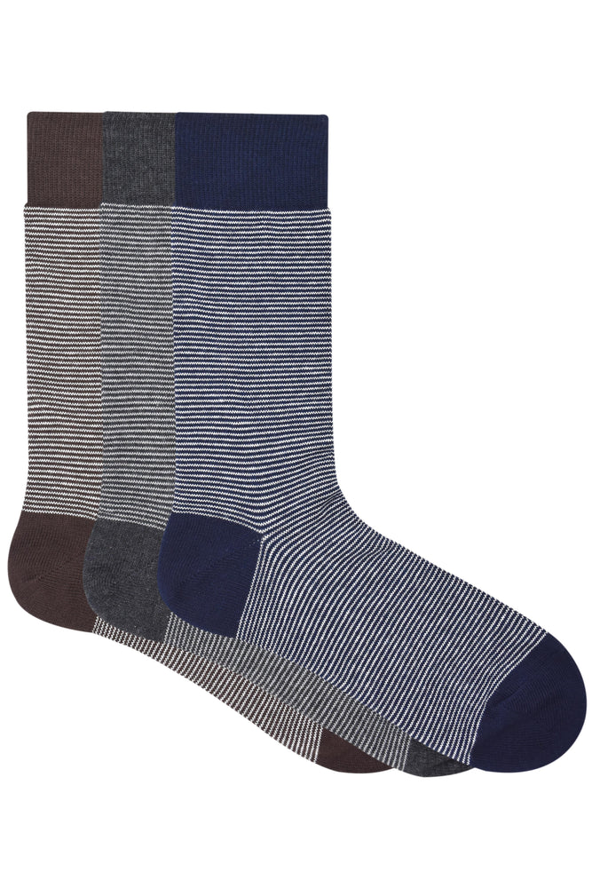 
            
                Load image into Gallery viewer, Balenzia Men&amp;#39;s Striped Crew Socks-(Pack of 3 Pairs/1U) - Balenzia
            
        