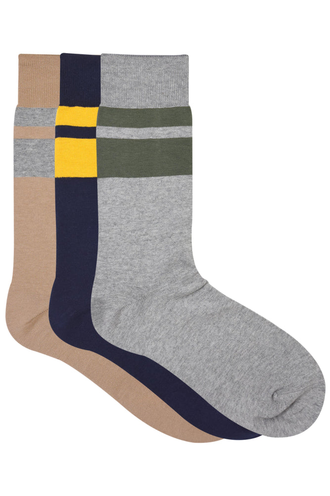 Balenzia Men's Formal Cotton Crew Socks-3 Pair Pack - Balenzia