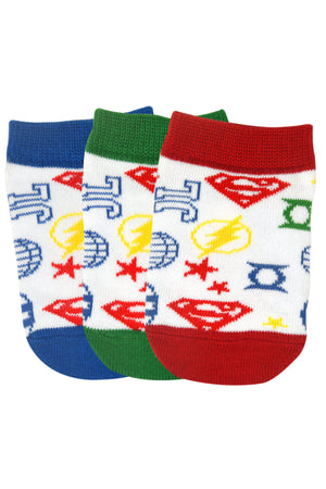 Justice League By Balenzia Low Cut Socks For Kids (Pack Of 3 Pairs/1U)(4-6 YEARS) - Balenzia