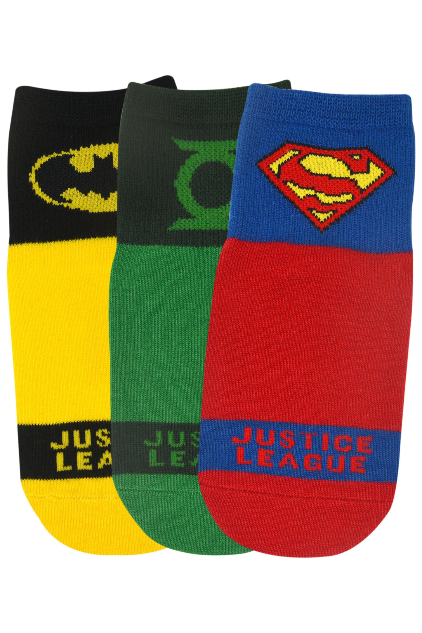 Justice League By Balenzia High Ankle Socks For Kids (Pack Of 3 Pairs/1U)(4-6 YEARS) - Balenzia