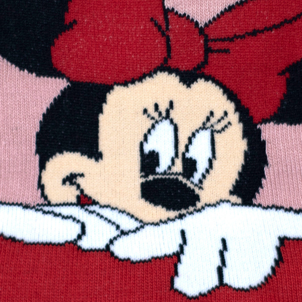 Balenzia x Disney Character Lowcut socks for Women- Mickey & Minnie (Pack of 2 Pairs/1U)(Free Size) Red, Pink - Balenzia