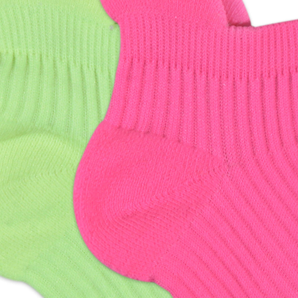 Balenzia Women Cushioned/Terry Lowcut Gym Socks (Free Size)(Pack of 2 Pairs/1U) - Green,Pink,Black,White - Balenzia